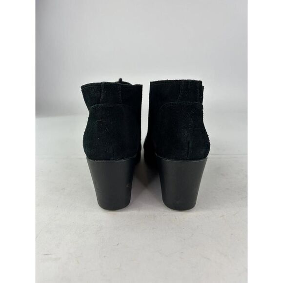 CROCS Leigh Black Suede Wedge Shootie US 8.5 Ladies Ankle Boot Booties Shoes - Picture 6 of 15